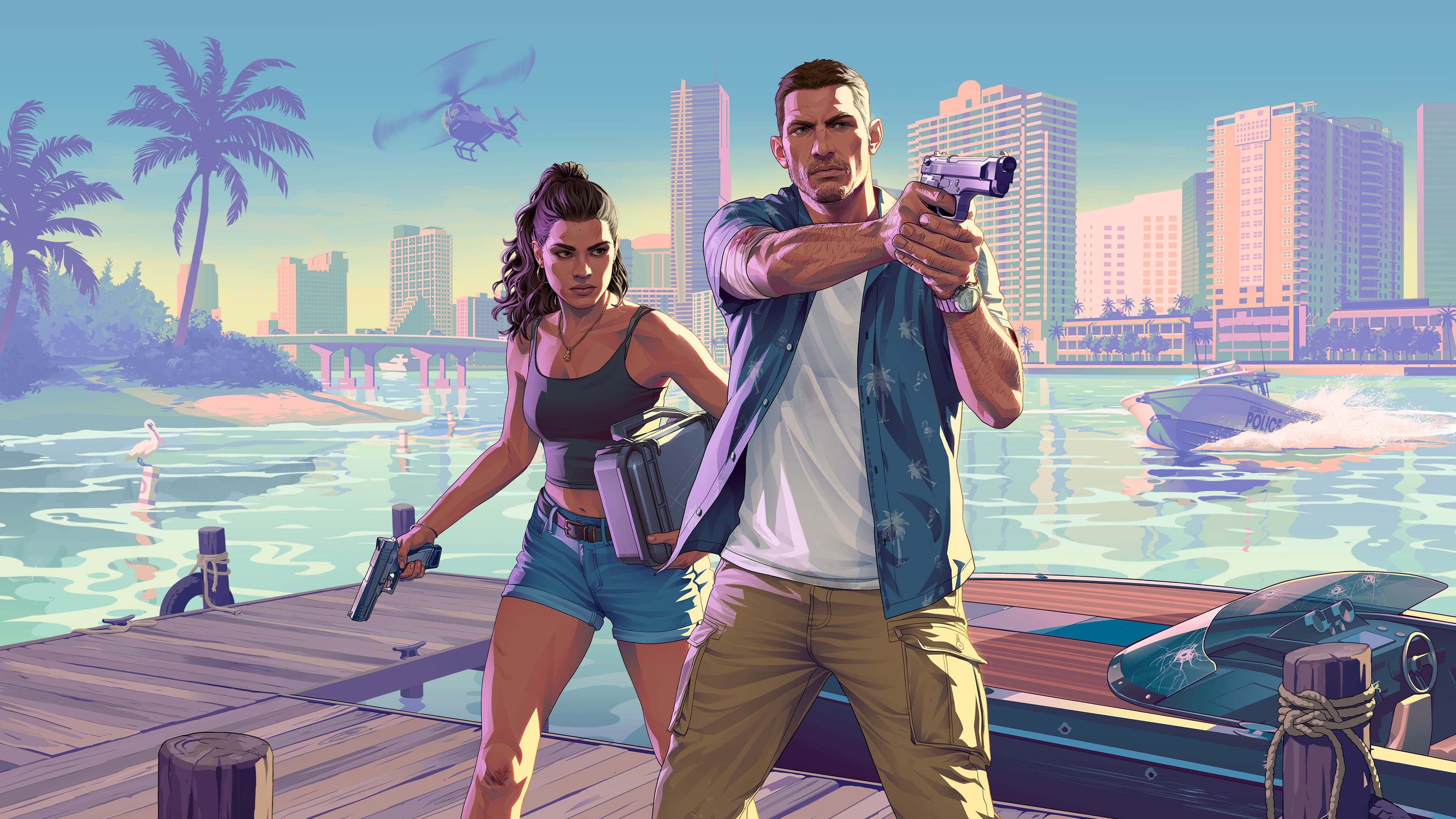 Jason e Lucia, arte oficial de GTA 6